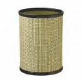 14" Woven Verde Metal Oval Waste Basket